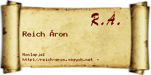 Reich Áron névjegykártya